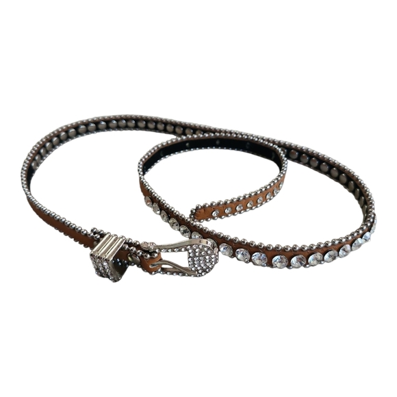 MMS Design Studio Crystal Rhinestone Studded Western Belt - Size Small - Picture 4 of 12